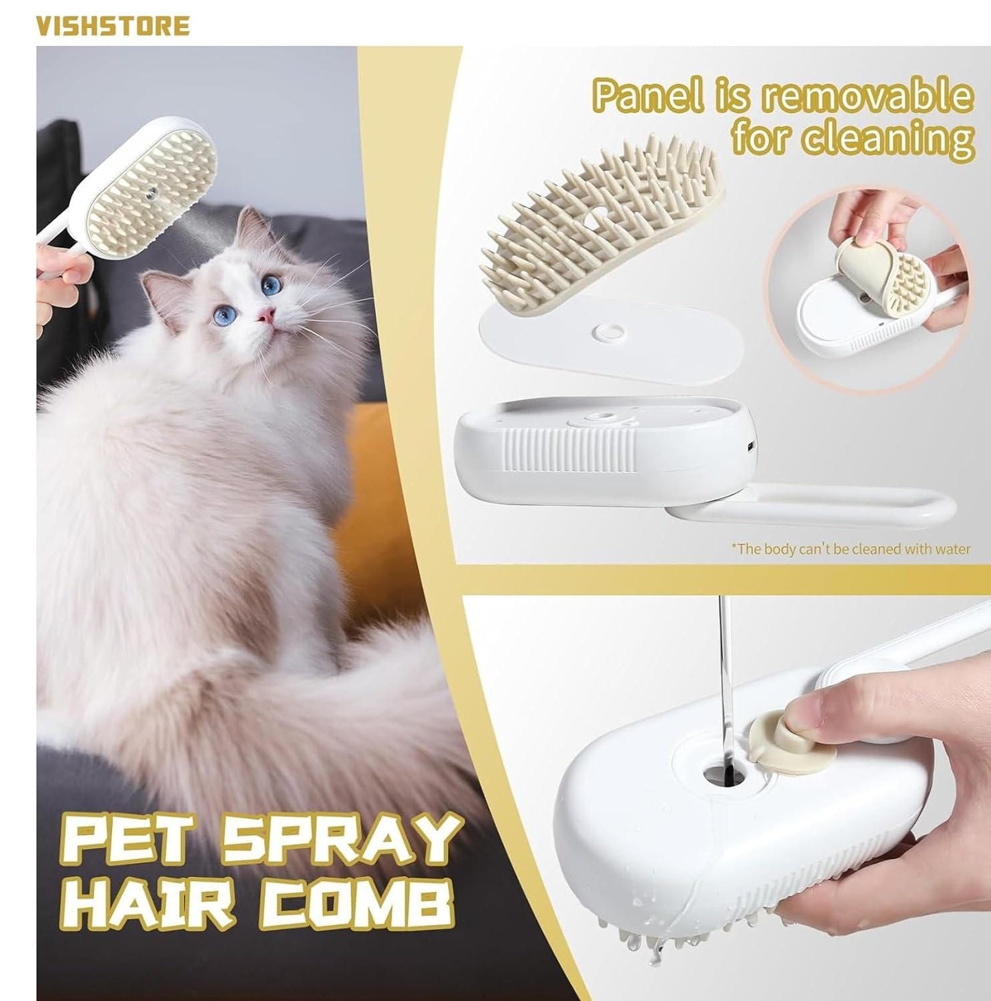 New Stock of Steam Brush for Dog and Cat