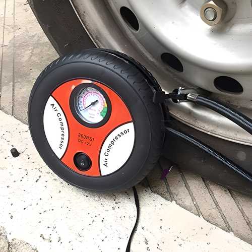 Tyre Shape Car Air Compressor Pump – Portable 260 PSI Tire Inflator for Car & Bike